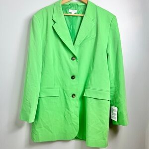 TOPSHOP Asos Women's Sz 10 Bright Green Oversized Single Breasted Blazer NEW